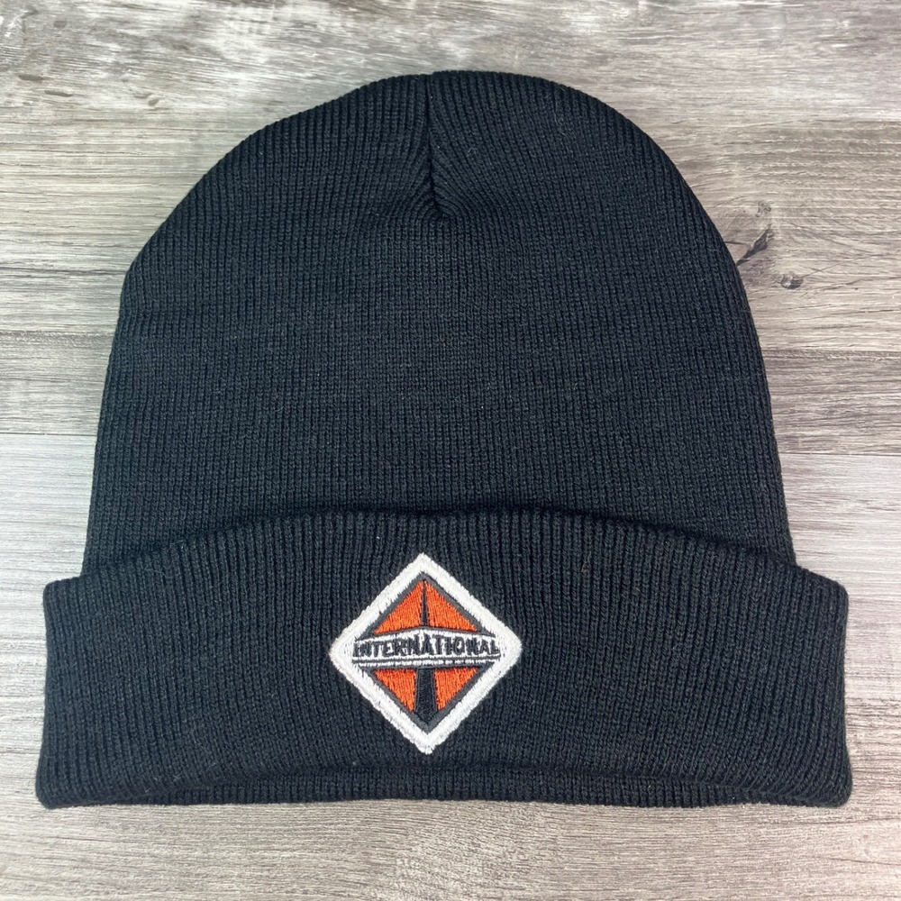 International Trucks Black Cuffed Beanie Embroidered Logo Knit Hat One Size